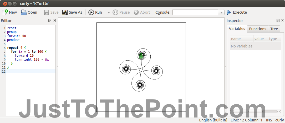 KTurtle is based on the Logo language