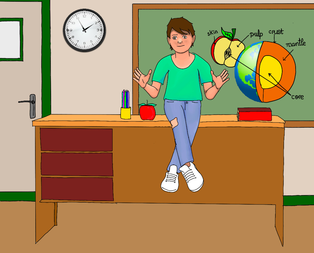 The Earth is similar to an apple