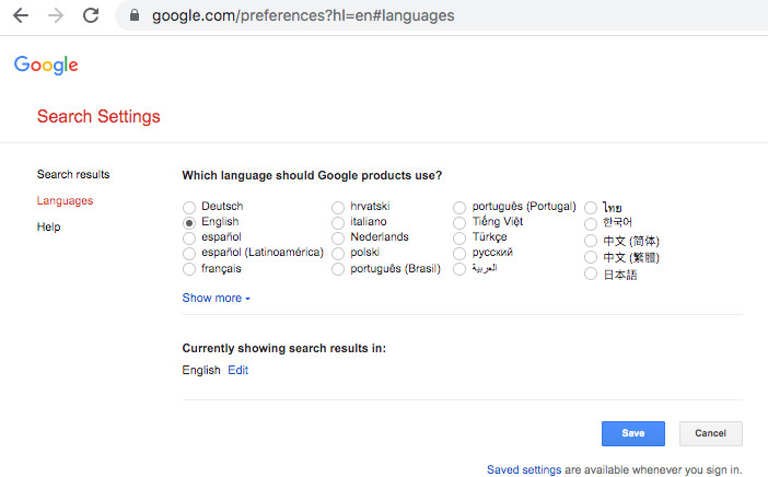 Google is your English friend