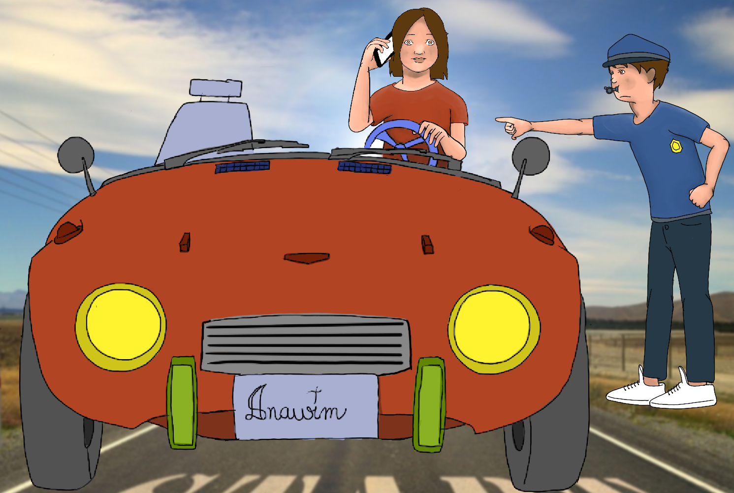 Police: Papers! Girl: Scissors. I win!