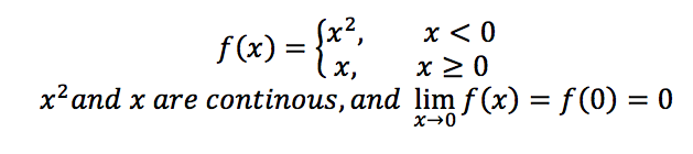 Continuity of piecewise-defined functions