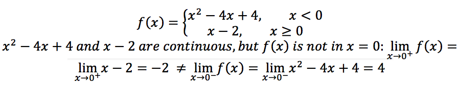 Continuity of piecewise-defined functions