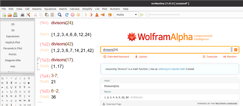 Calculating divisors with Maxima
