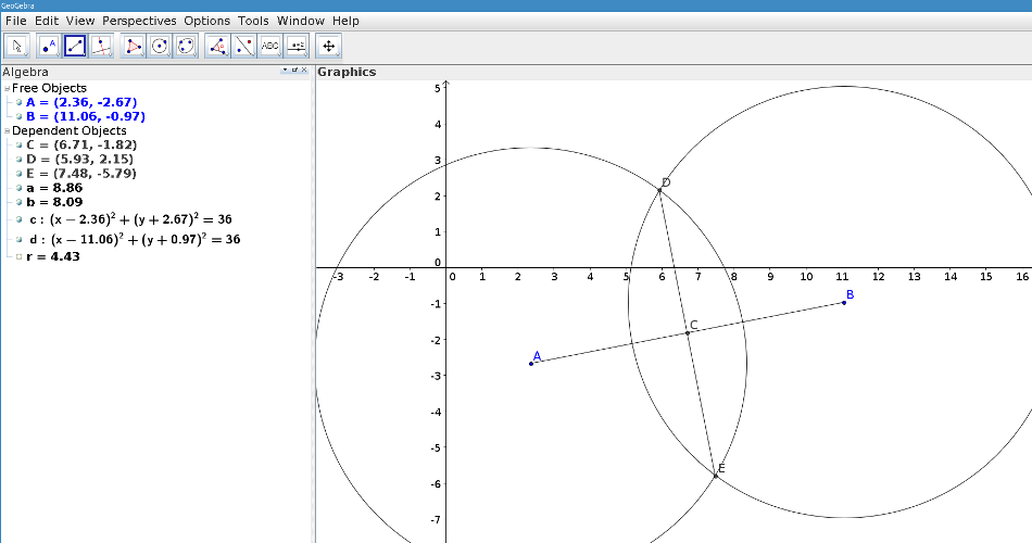 Midpoint of a segment