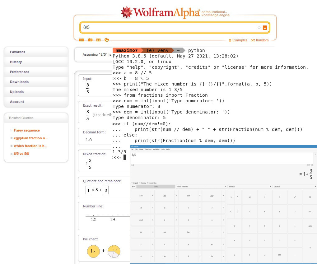 Mixed numbers and improper fractions