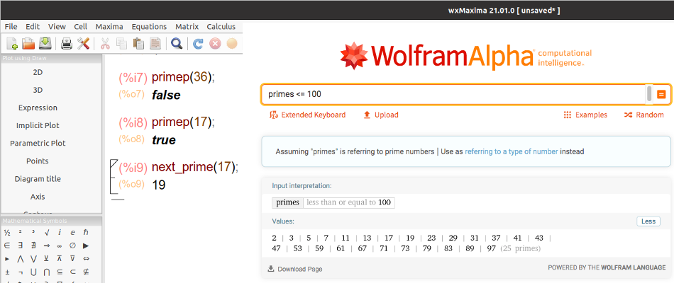Calculating prime numbers