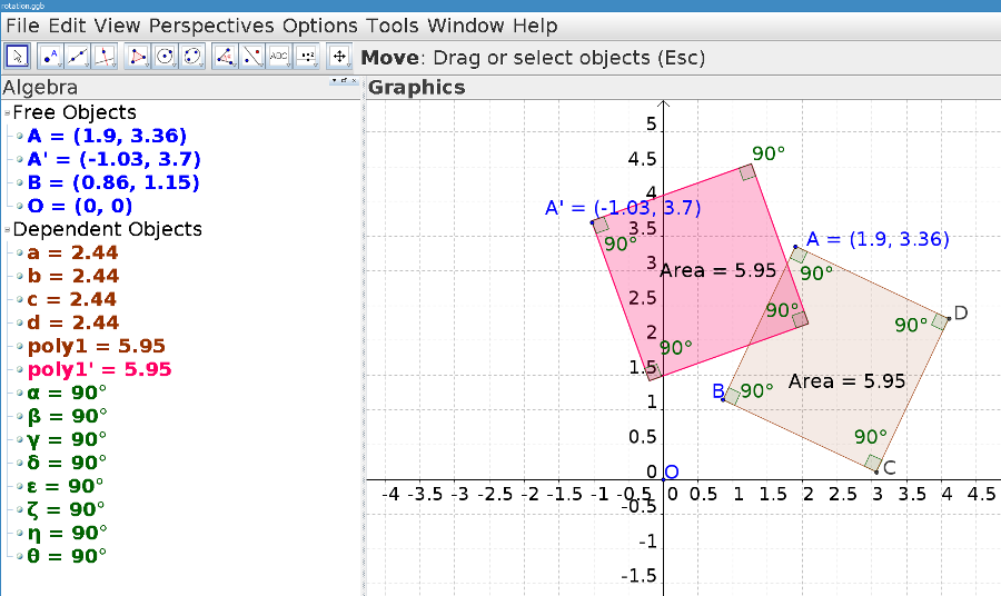 Rotations in Geogebra