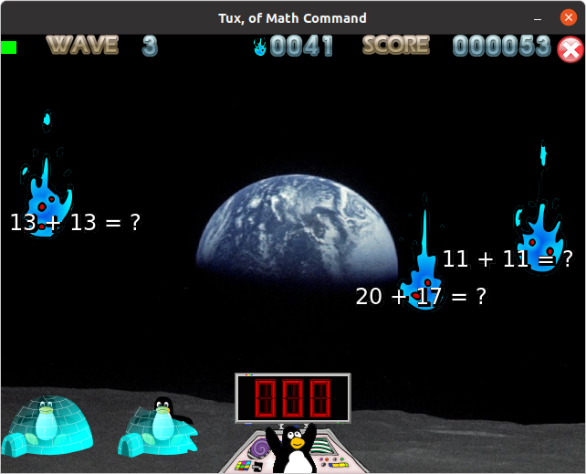 TuxMath, a free arcade game that would make arithmetic fun