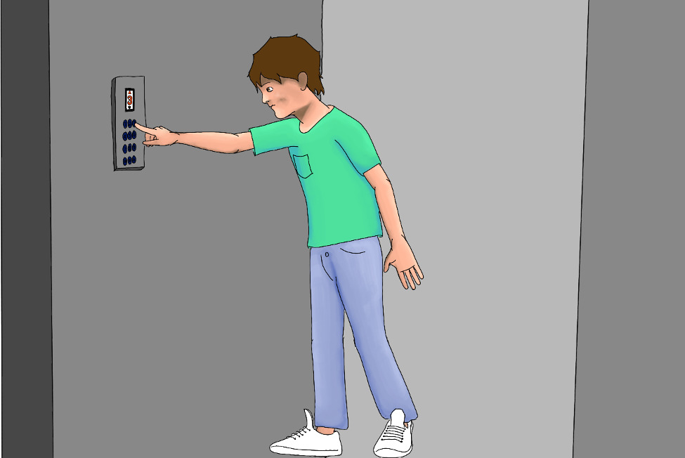 Press another floor button to see if it will simply go