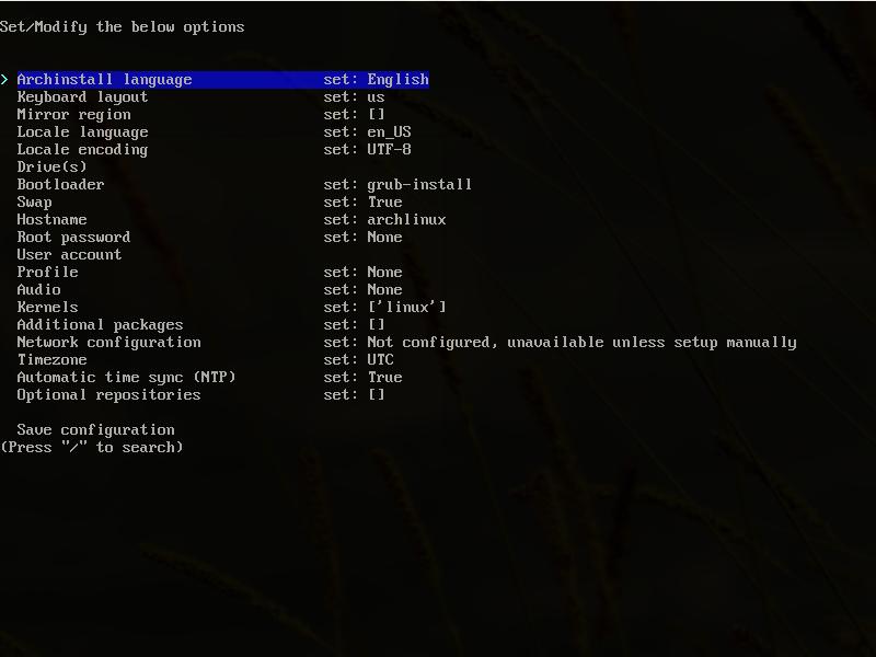 Arch Linux installer