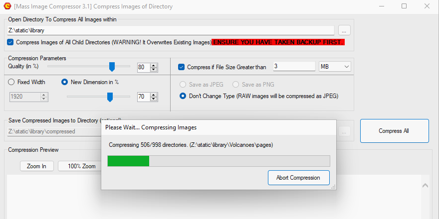 Mass Image Compressor