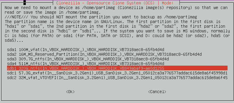 How to use Clonezilla to create an image