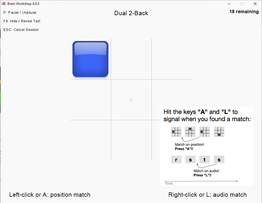 Brain Workshop is a free dual n-back brain training exercise