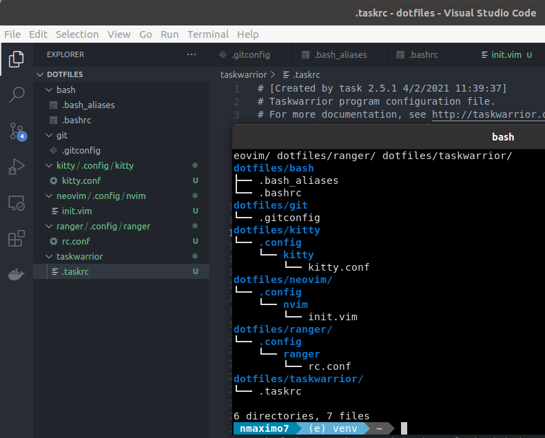 Manage and sync dotfiles with Git + GNU Stow