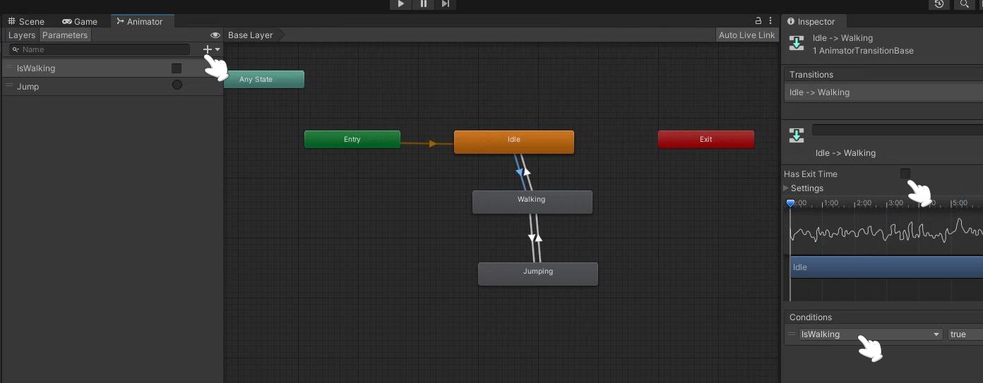 How to animate and move a simple player with Unity