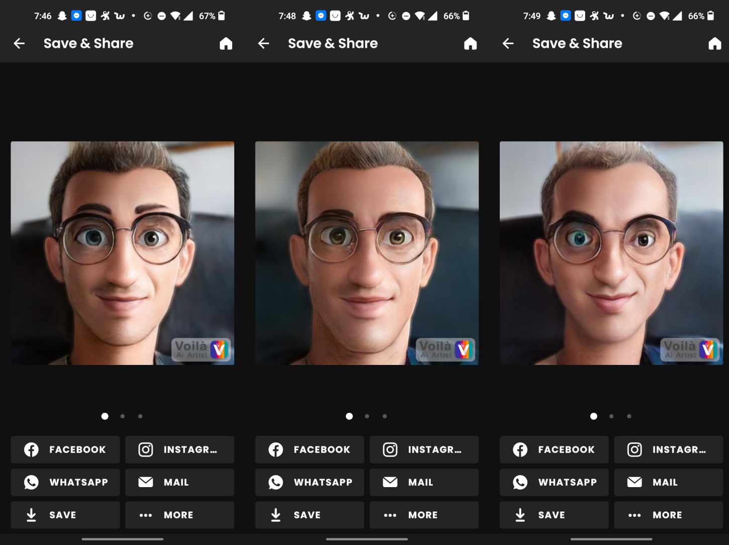 Voila Foto de dibujos animados del artista AI